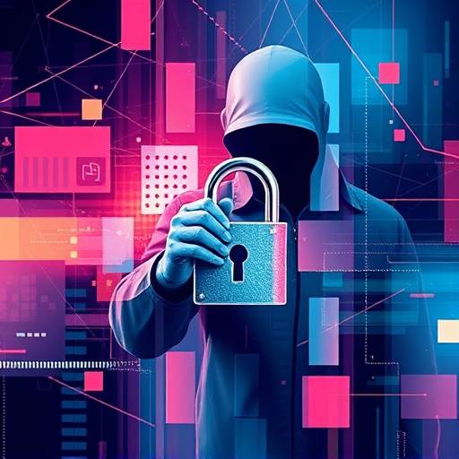 Imagen ilustrativa de protección de datos con un candado y una persona